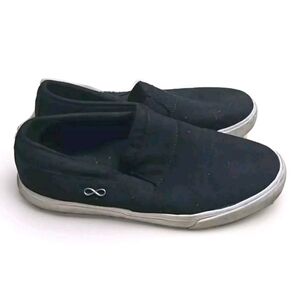Infinity Slip-on Sneakers Women 7 Black Canvas Slip On Low Top Work Shoes 24L